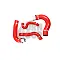 Силиконови тръби Forge Boost за Renault Clio 4 RS Blue Color Color Red