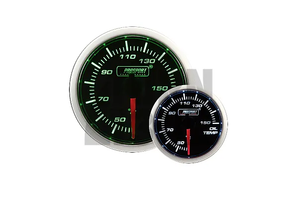 52mm маслен термометър Gauge Green / White Prosport