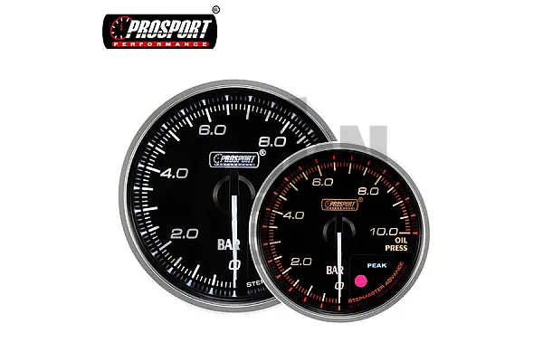 52mm Червен / Белял Манометър за Налягане на Масло Prosport Supreme