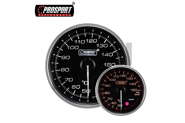 60mm Червен / Бял Манометър за Температура на Масло Prosport Supreme